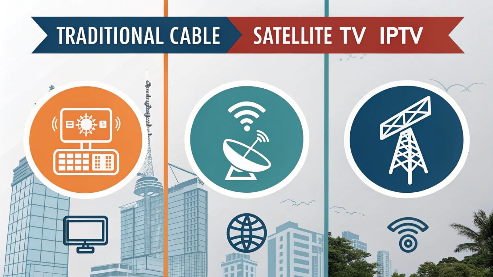 Diagram of IPTV vs. traditional TV